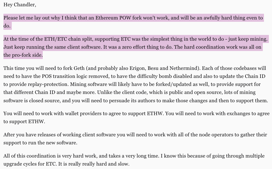 Open letter from ETC Cooperative to hardfork supporters